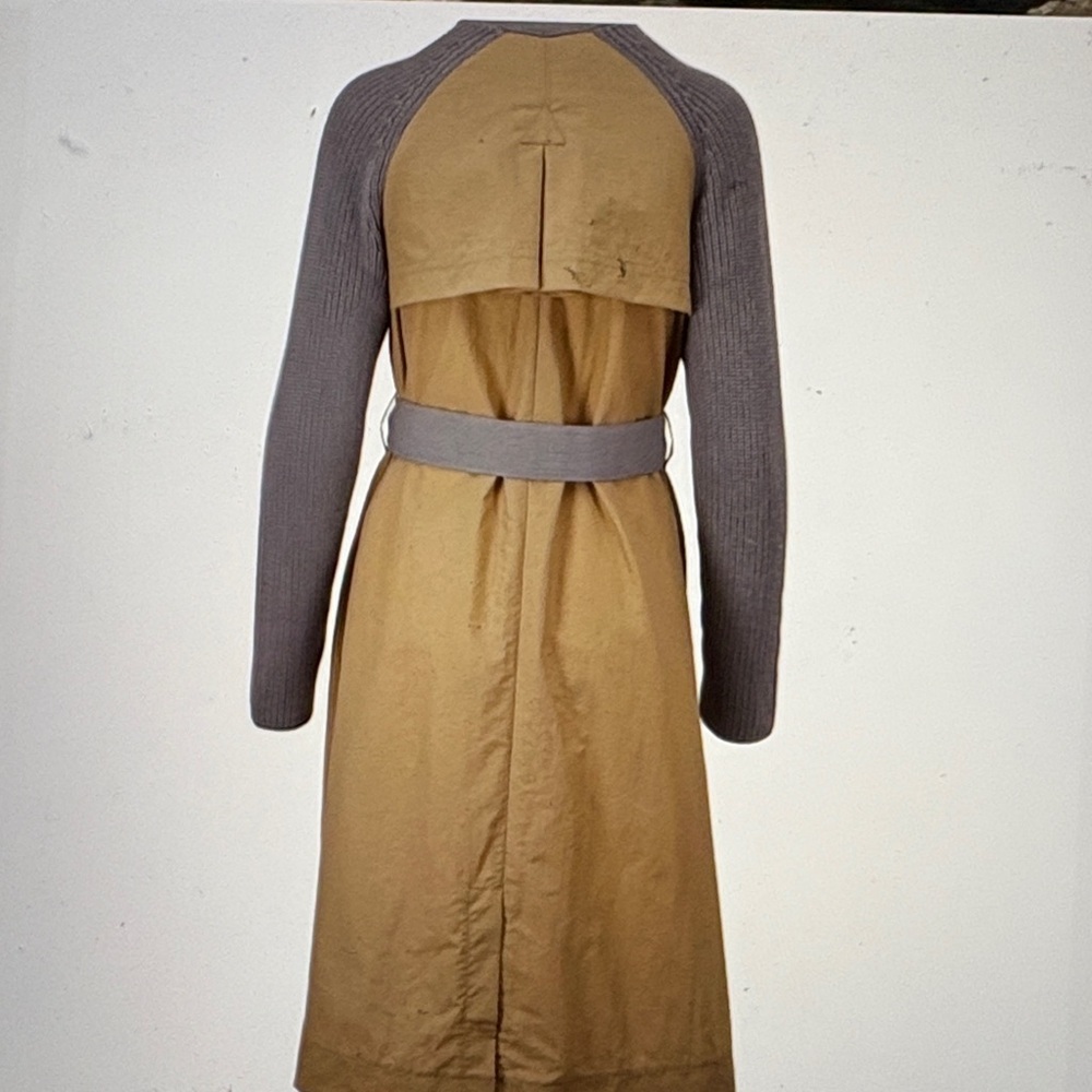 Veronica Beard Pearl Mixed Media Trench Cardigan in Grey Melange S - Picture 3 of 14